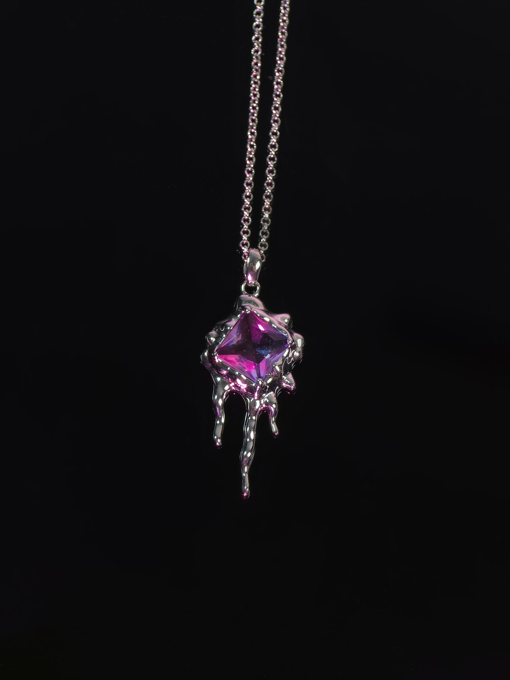 Crystal Core Silver Necklace