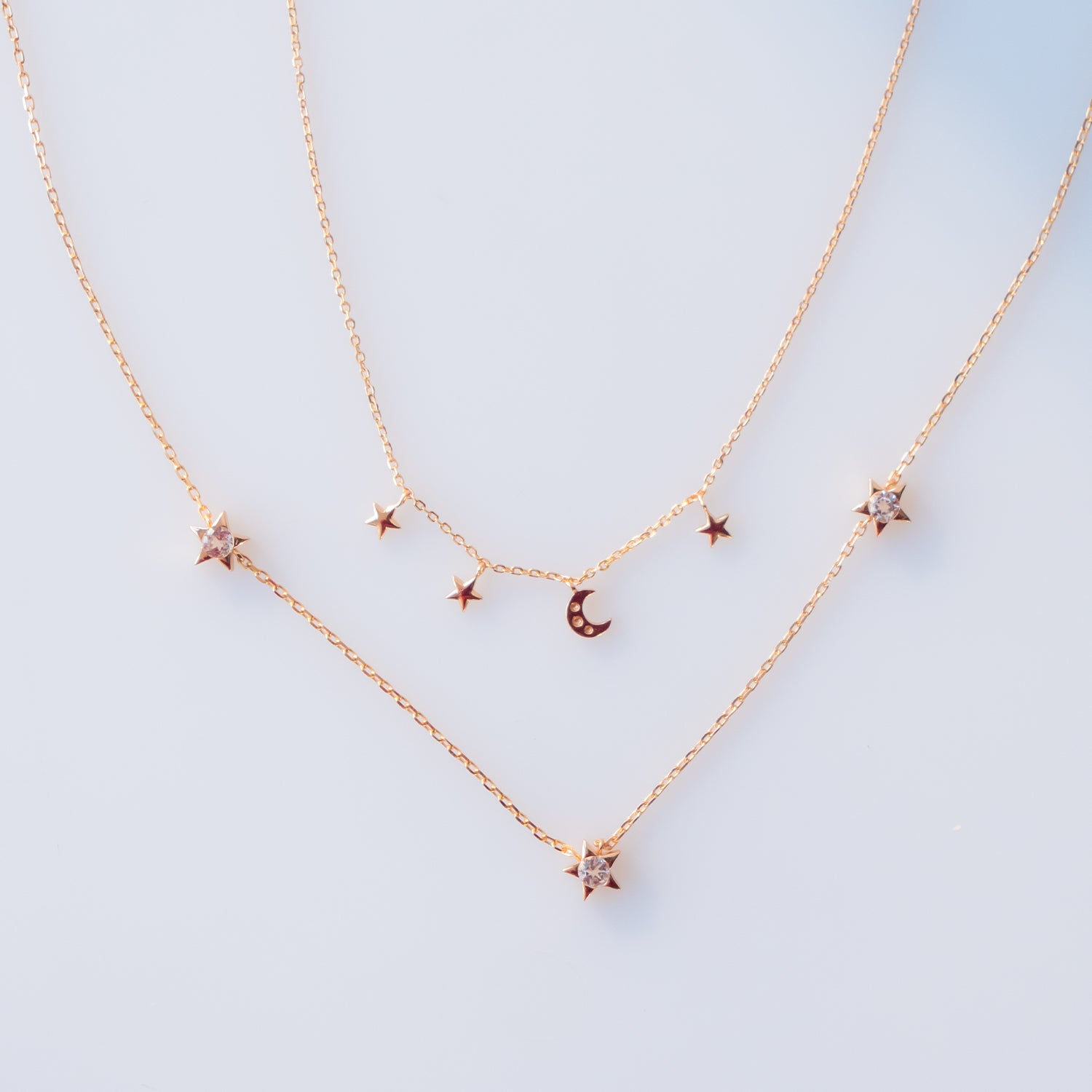 Starry Rose Layered Necklace